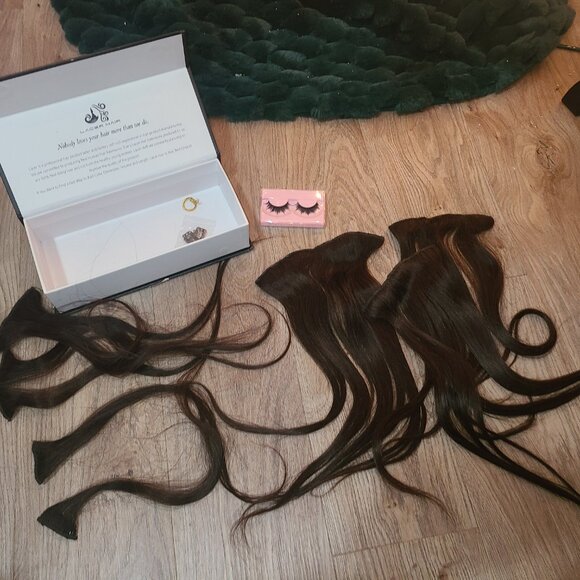 Lacer Hair 18" Seamless Clip In Hair Extensions 100% Virgin Hair & Eyelashes - Picture 8 of 10